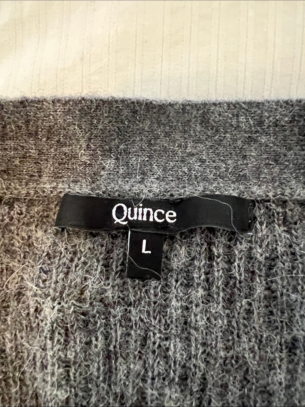 Quince Charcoal Ribbed alpaca bell sleeved Cardigan - Picture 2 of 5
